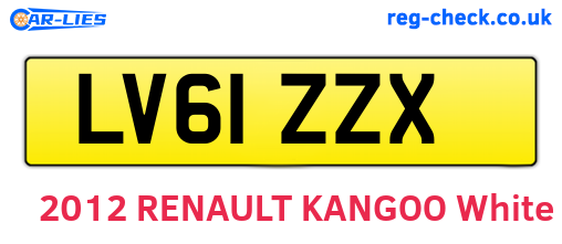 LV61ZZX are the vehicle registration plates.