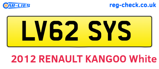 LV62SYS are the vehicle registration plates.