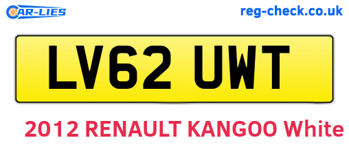 LV62UWT are the vehicle registration plates.
