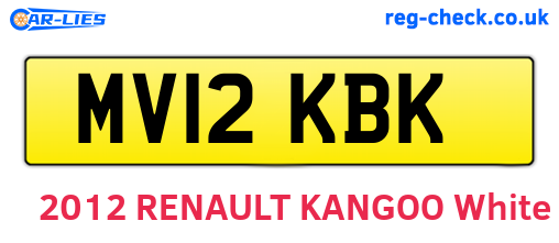 MV12KBK are the vehicle registration plates.