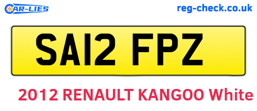SA12FPZ are the vehicle registration plates.