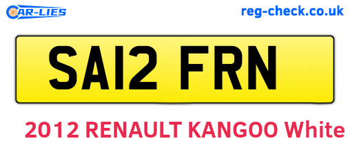 SA12FRN are the vehicle registration plates.