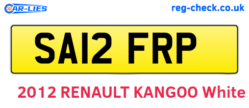 SA12FRP are the vehicle registration plates.