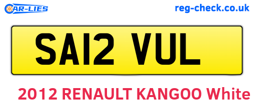 SA12VUL are the vehicle registration plates.
