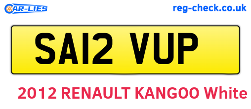 SA12VUP are the vehicle registration plates.
