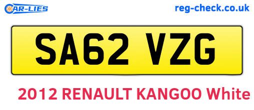 SA62VZG are the vehicle registration plates.
