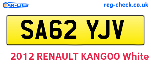 SA62YJV are the vehicle registration plates.