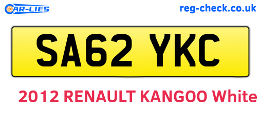 SA62YKC are the vehicle registration plates.