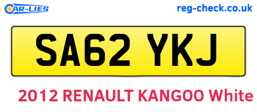 SA62YKJ are the vehicle registration plates.