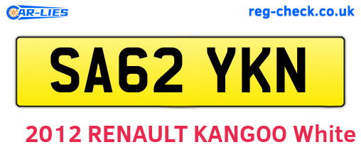 SA62YKN are the vehicle registration plates.