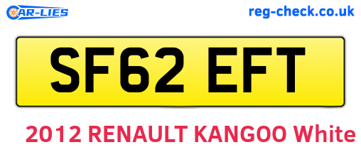 SF62EFT are the vehicle registration plates.