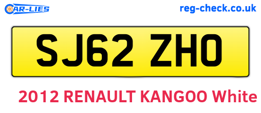 SJ62ZHO are the vehicle registration plates.