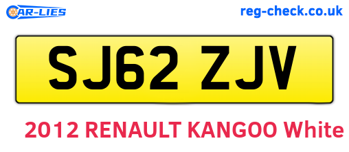 SJ62ZJV are the vehicle registration plates.