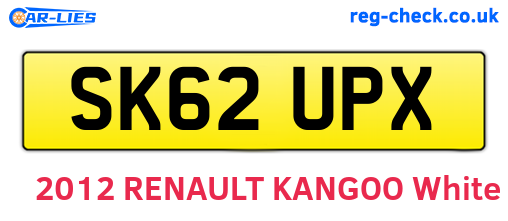 SK62UPX are the vehicle registration plates.