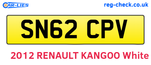 SN62CPV are the vehicle registration plates.