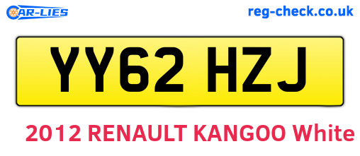 YY62HZJ are the vehicle registration plates.