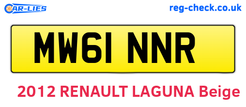 MW61NNR are the vehicle registration plates.