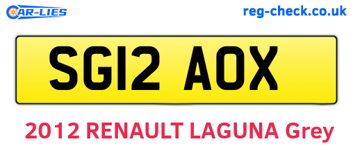 SG12AOX are the vehicle registration plates.