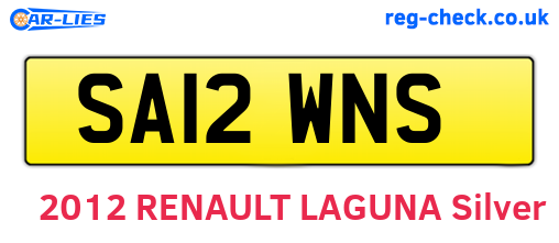 SA12WNS are the vehicle registration plates.