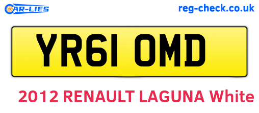 YR61OMD are the vehicle registration plates.