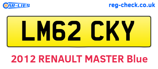 LM62CKY are the vehicle registration plates.