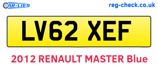 LV62XEF are the vehicle registration plates.