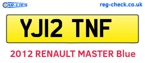 YJ12TNF are the vehicle registration plates.