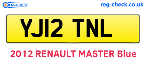 YJ12TNL are the vehicle registration plates.
