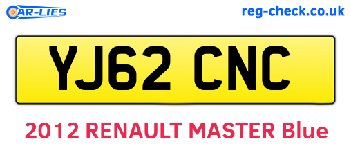 YJ62CNC are the vehicle registration plates.