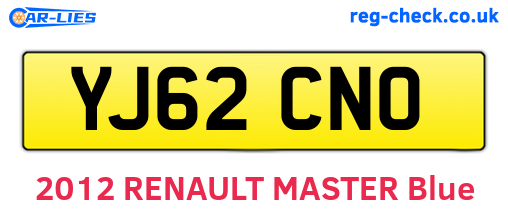 YJ62CNO are the vehicle registration plates.