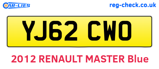 YJ62CWO are the vehicle registration plates.