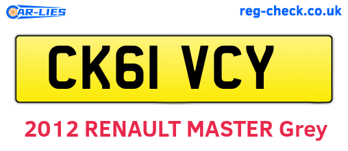 CK61VCY are the vehicle registration plates.