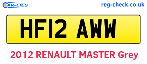 HF12AWW are the vehicle registration plates.