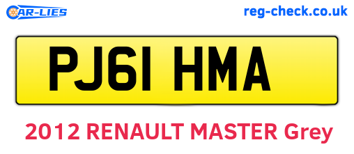 PJ61HMA are the vehicle registration plates.