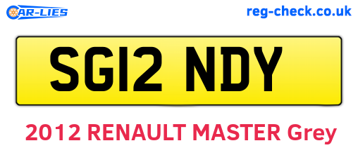 SG12NDY are the vehicle registration plates.