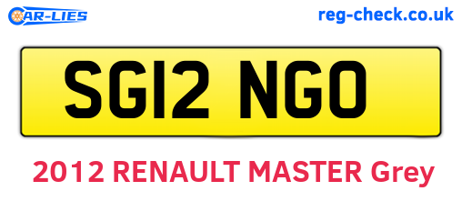 SG12NGO are the vehicle registration plates.