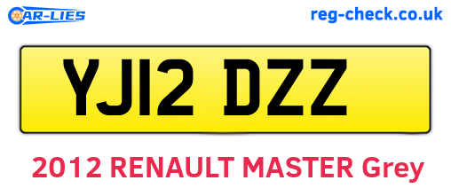 YJ12DZZ are the vehicle registration plates.