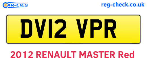 DV12VPR are the vehicle registration plates.