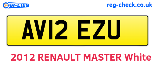AV12EZU are the vehicle registration plates.