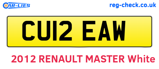 CU12EAW are the vehicle registration plates.
