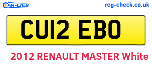 CU12EBO are the vehicle registration plates.
