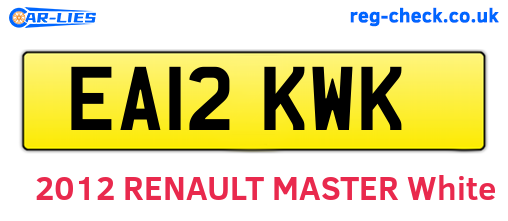 EA12KWK are the vehicle registration plates.