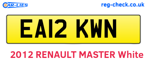 EA12KWN are the vehicle registration plates.
