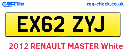 EX62ZYJ are the vehicle registration plates.