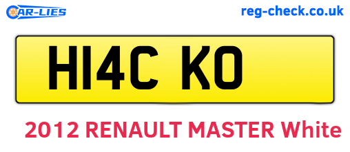 H14CKO are the vehicle registration plates.