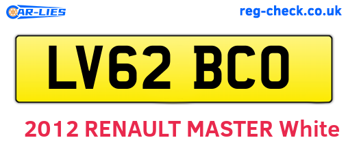LV62BCO are the vehicle registration plates.