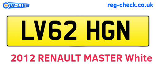 LV62HGN are the vehicle registration plates.