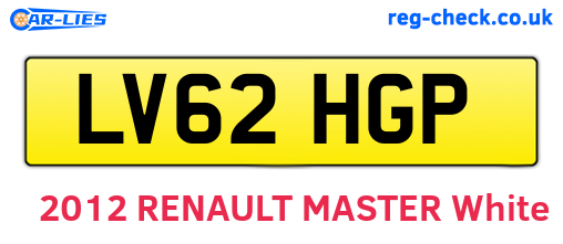 LV62HGP are the vehicle registration plates.