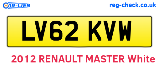 LV62KVW are the vehicle registration plates.