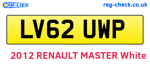 LV62UWP are the vehicle registration plates.